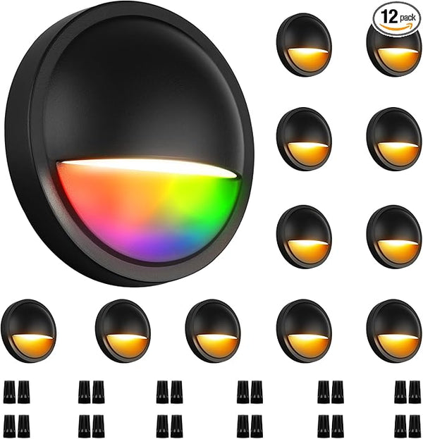 Outdoor RGB Fence Lights Wired, 3W 12V Wired LED RGB Color Changing Low Voltage Fence Lights for Outdoor Deck Post | Lumora