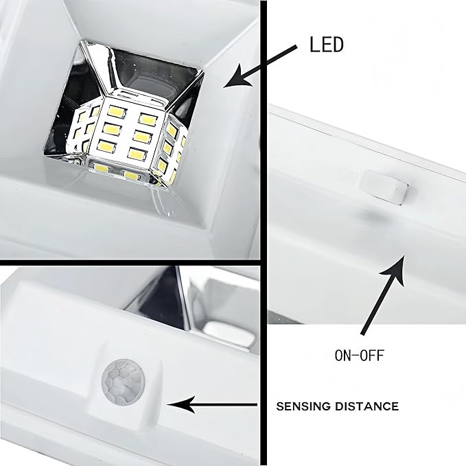 Solar Gutter Lights Motion Sensor Outdoor Security Light (2 Pack), Waterproof LED (6-Diode) Durable Fence Gutter Driveway Garden Patio Path Decking Light Made for Quality Outdoor Life