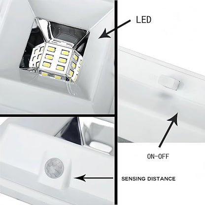 Solar Gutter Lights Motion Sensor Outdoor Security Light (2 Pack), Waterproof LED (6-Diode) Durable Fence Gutter Driveway Garden Patio Path Decking Light Made for Quality Outdoor Life