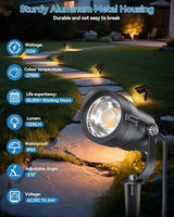 HIBOITEC Low Voltage Landscape Lighting 1 Pack with Connectors 12W Spotlights Landscape Lights 12-24V AC/DC IP65 | Lumora