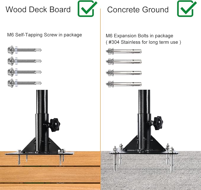2 Pack 9 FT Heavy Duty String Light Poles,for Hard Concrete Ground,Wood Deck Railing | Lumora