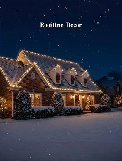 C7 Christmas Lights, 25Ft C7 Clear Christmas String Lights with 27 C7 Warm White Bulbs, Vintage Christmas String Lights for Garden, Patio, Backyard, Cafe, Xmas Party, 5 Watt e12 Base
