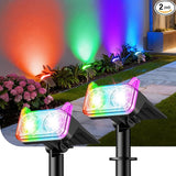 WdtPro Solar Color Changing Spot Lights, 8 Lighting Modes Solar Lights Outdoor Waterproof, Multicolor RGB Outdoor | Lumora