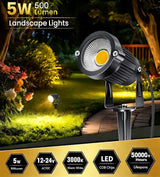10 Pack Low Voltage Landscape Lights LED 5W Landscape Lighting with connectors AC/DC 12V-24V Outdoor Spotlight IP66 | Lumora