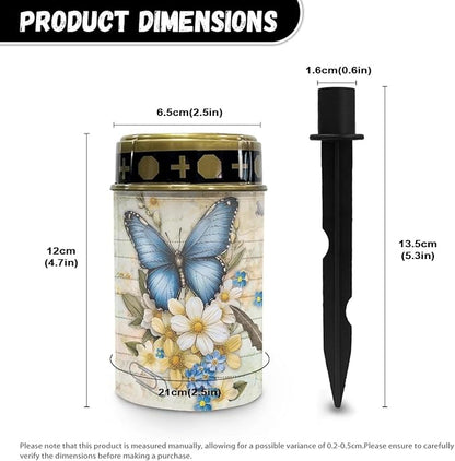 Butterfly Flower Solar Stake Lights, Outdoor Garden Lights,Cemetery Decorations for Grave,Memorial Gifts for Mother,Yard Lawn Garden Patio Christmas Decor