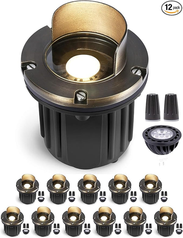 Gardenreet Solid Brass Well Light - All Weather 12V In-Ground LED Low Voltage Landscape Lighting, Replaceable Bulb | Lumora