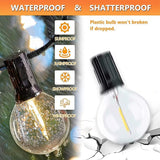 100FT Outdoor Patio Black String Lights with 52 Shatterproof G40 LED Clear Globe Bulbs for Indoor/Outdoor, 2-Pack | Lumora