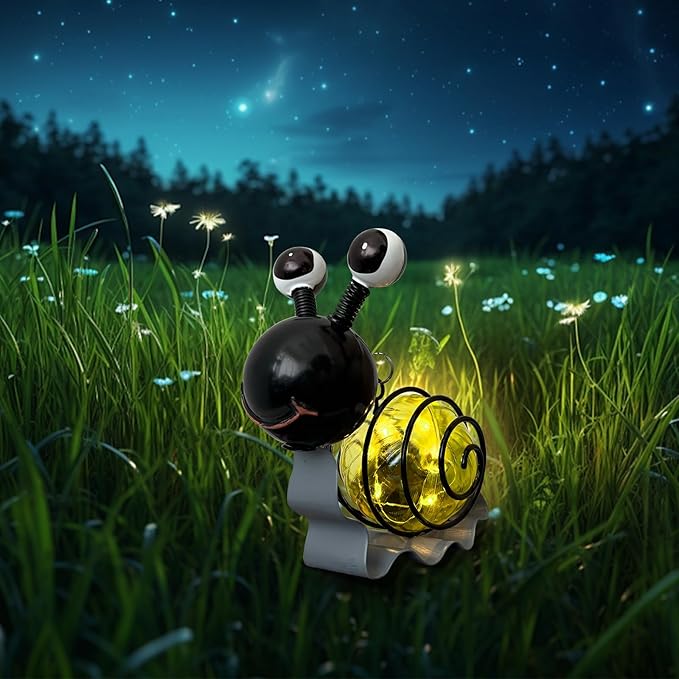 EVOLUX Solar Outdoor Snail Lights for Garden - Outdoor Statues Figurine Lights for Lawn, Patio, Balcony, Yard Ornament Cut Housewarming Gifts(1 pc)