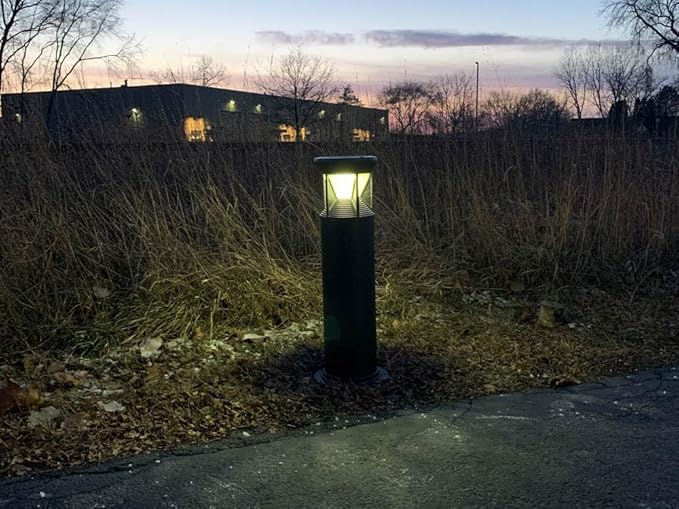 KASTLITE Dusk to Dawn Solar LED Bollard Light - 2W, 4000K Neutral White Light, 266 Lumens, All-in-One Design, 18 Hour Run Time, Replaceable LiFePO4 Battery, for Pathways and Walkways