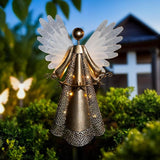Solar Angel Garden Lights, Outdoor LED Metal Decor, Waterproof Pathway, Lawn Lighting, Unique Gift for Women, Mom | Lumora