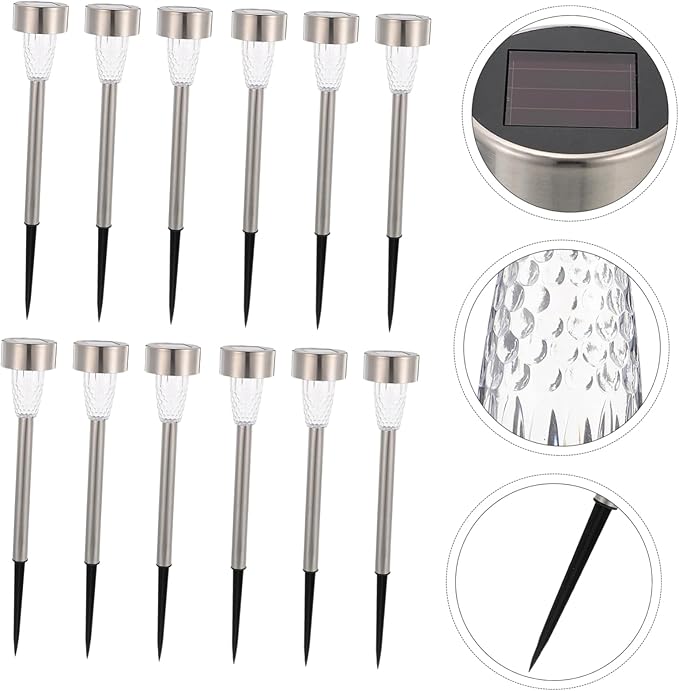 12pcs Solar Pathway Lights Outdoor Landscape Lighting Garden Stake Lights Solar Garden Decor Easy Install | Lumora