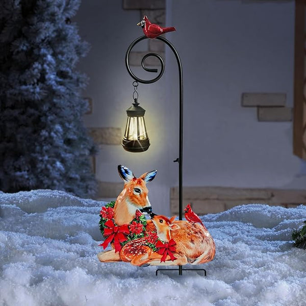 Deer Metal Garden Stake with Solar Light, Christmas Decorations Outdoor Waterproof Sloar Lights Outside, Doe and | Lumora