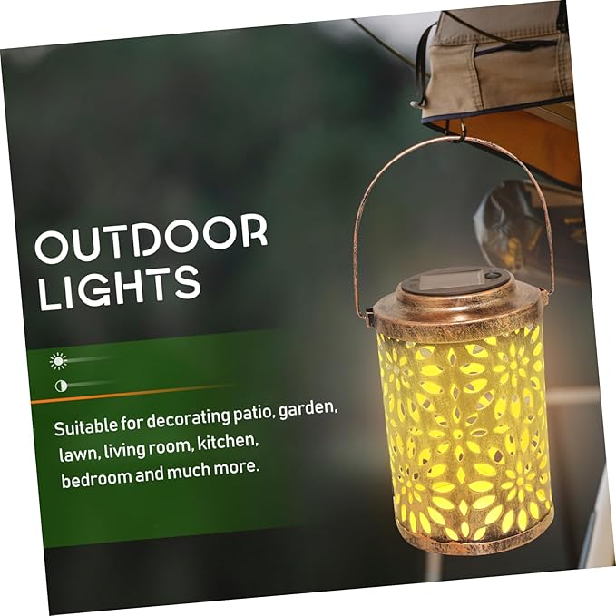 Lurrose 1pc Delicate Solar Lamp Hollowed Handle Projection Light Outdoor Decoration for Garden Balcony and Lawn | Lumora