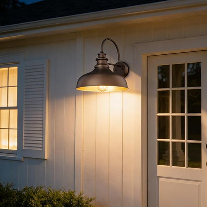 Bestshared Outdoor Barn Light,Outdoor Wall Sconce, Farmhouse Porch Wall lamp, Anti-Rust Front Door Lighting Fixture for House, Doorway, Patio, Garage (ORB+Gold, 2pack)