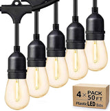 Svater Outdoor String Lights 200 FT, E26 Socket, 64pc S14 Shatterpoof Bulbs, 1 Watt Dimmable 2700K Warm White, IP65 | Lumora