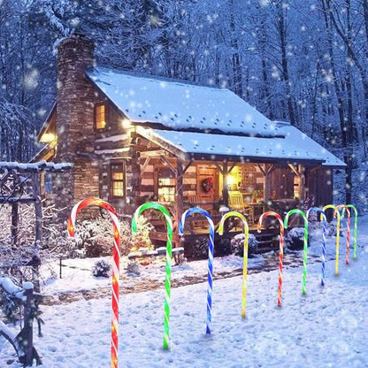 Candy Cane Lights, Christmas Candy Cane Lights, Solar Pathway Lights Outdoor Candy Cane Christmas Decor for Walkway, Driveway, Sidewalk, Garden