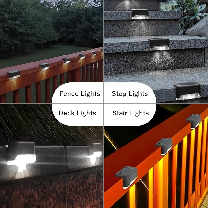 Fohil 16 Pack Solar Fence Lights Outdoor, Solar Step Lights LED Waterproof Patio Decor Solar Powered Deck Light for | Lumora