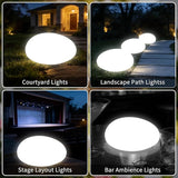 Solar Powered Outdoor Lights - Waterproof Garden Path Lighting, Pebble Shape Landscape Lights for Yard, Lawn | Lumora