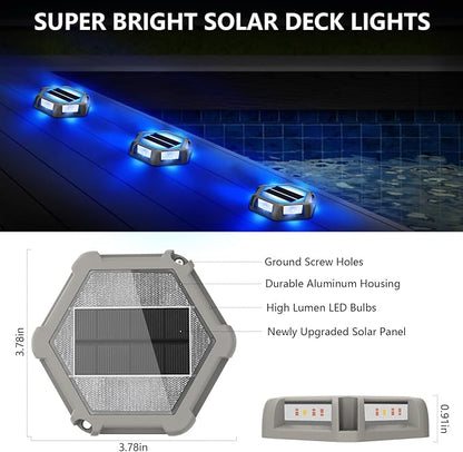T-SUN Solar Driveway Lights Outdoor 12 Pack, Waterproof Deck Lights LED Blue Driveway Marker Light for Step Garden Sidewalk Stair Ground Pathway