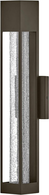 Hinkley Vapor Medium Wall Mount Outdoor Lantern - Modern, 1-Light, Aluminum, Crackle Glass, Bulb Included - Bronze | Lumora