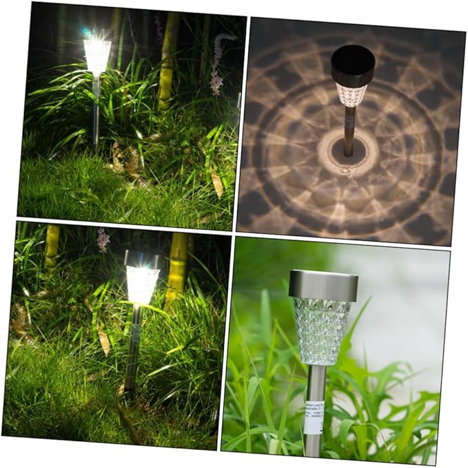 Waterproof Solar Garden Lamp Outdoor LED Inserting Ground Light Stainless Steel Lawn Path Light for Yard Landscape Lighting