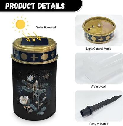 Dragonfly Solar Light Outdoor Solar Garden Light Solar Powered Landscape Path Light Bright Solar Path Lights for Yard Lawn Easy to Install