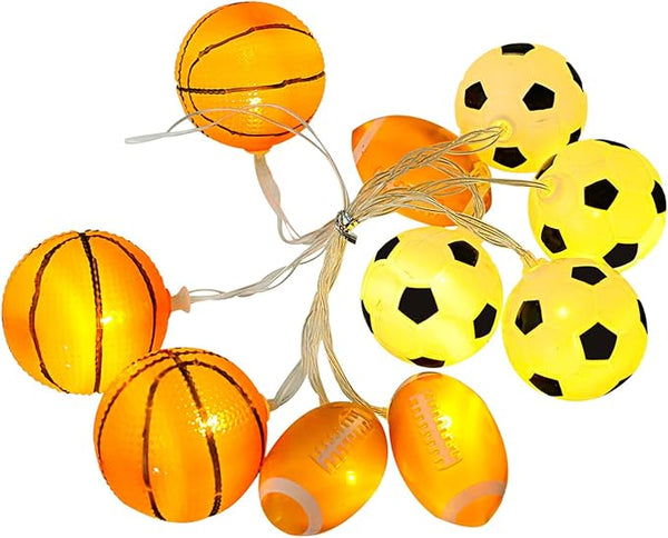 Zerodeko Sports Ball String Lights LED Sports Decoration for Parties Camping Indoor Decor Battery Operated with | Lumora