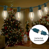 C9 LED Christmas Lights Outdoor 25FT, 25 Energy Efficient Warm White Vintage Bulbs, Connectable, Weatherproof for | Lumora