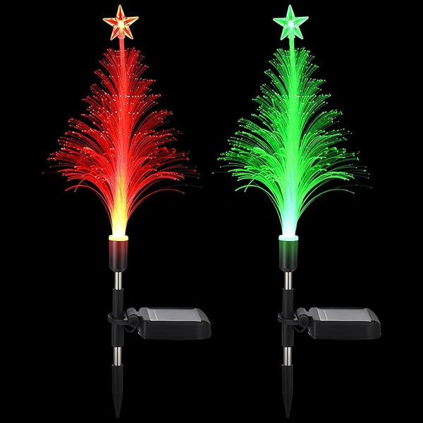 Baquler 2 Pcs Solar Christmas Tree Garden Stake Lights Outdoor Christmas Tree Lighted Yard Decorations Multicolor | Lumora