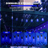 LAMPHOME 26Ft ST38 Outdoor String Lights, Blue Patio Lights with 12+1 ST38 Edison Bulbs, LED Shatterproof String | Lumora