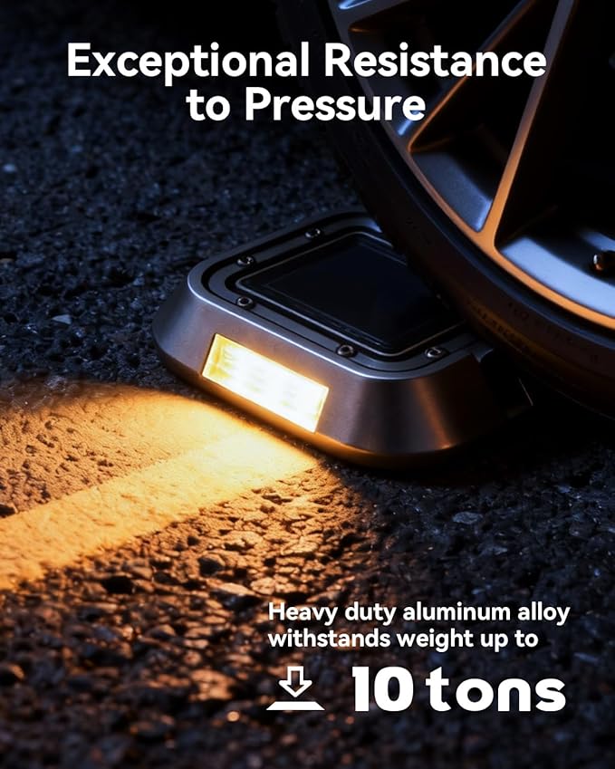 Solar Driveway Lights Outdoor LEDs Deck Driveway Markers Marine Dock Light Waterproof for Garden Ground Walkway Pathway Step Yard 6 Pack