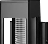 Globe Electric 11W LED Integrated Outdoor Wall Sconce, Matte Black, Horizontal Etched Glass, Downlight, Dimmable | Lumora