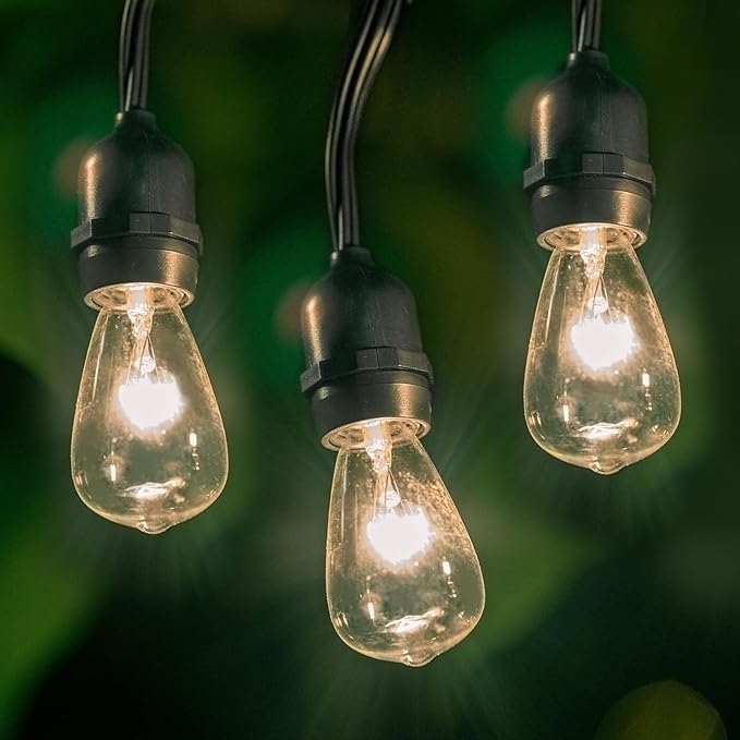 Afirst Outdoor String Lights Waterproof 20FT with 15 Glass Bulbs, Connectable Patio Lights for Garden Backyard Porch Holiday