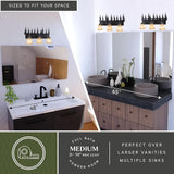 VAXCEL Yosemite 3-Light 24.75 inch Wide Burnished Bronze Rustic Cabin Bathroom Vanity Lighting Fixture, Amber Flake | Lumora