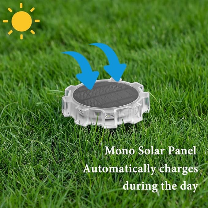 Solar Ground Lights Outdoor, IP65 Waterproof Landscape Lighting for Garden Patio Pathway Lawn Deck Cool White-Warm Light-RGB (Color Light -4Pack)
