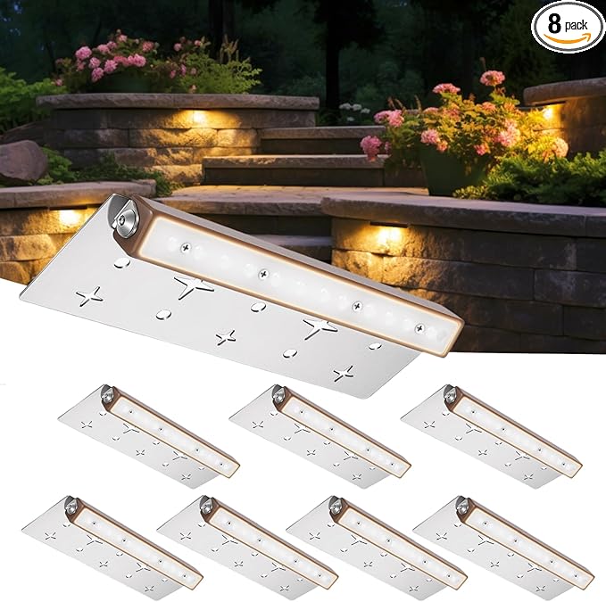 7 Inch Retaining Wall Lights Hardscape Lighting IP67 Waterproof, LED Outdoor Step Lights Low Voltage 12V, 2700K Warm White, Landscape Lights for Outdoor Stone Walls Patio Deck Stair Fence