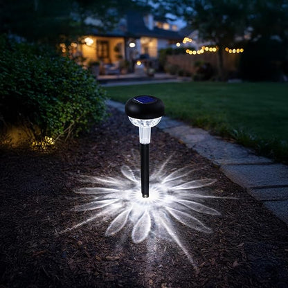 4 Pack Solar Pathway Lights, Star Pattern, Outdoor Waterproof Landscape Lights, White Light, Auto On/Off