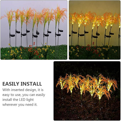 Solar Powered LED Path Lights for Outdoor Yard and Garden Waterproof Solar Lawn Landscape Lights 4pcs Decorative Courtyard Stake Lamps