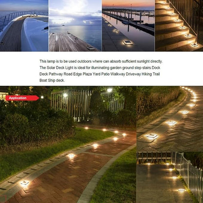 VILLCASE Solar Step Light LED Stair Lamp Waterproof Outdoor Solar Garden Lighting Decorative Landscape Pathway Light for Lawn and Patio
