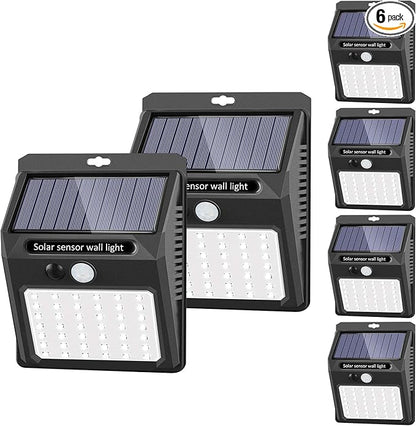 Solar Lights Outdoor [6Pack/3Modes], Solar Security Lights Solar Motion Sensor Lights Waterproof Outdoor Lights for Garden Fence Patio Garage
