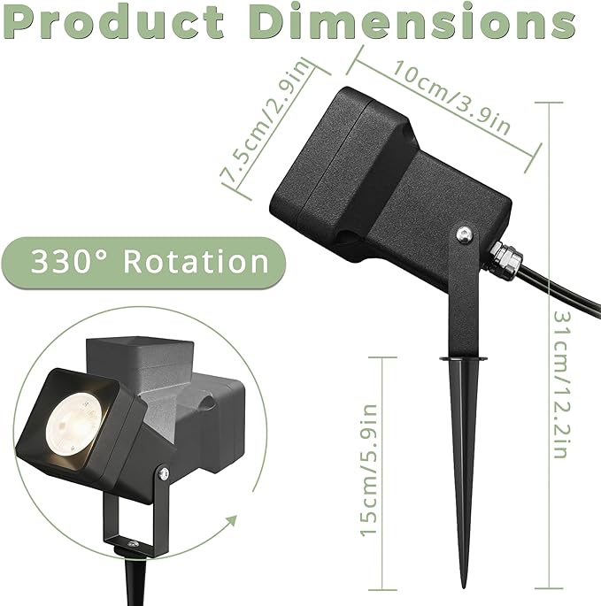 Low Voltage Landscape Lighting, 12V Aluminum Outdoor Landscape Lights with Connectors, 5W 3000K Warm White IP65 | Lumora
