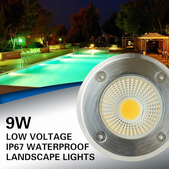 9W Led Well Lights, Low Voltage Landscape Light,12V/24V Landscape Lighting,IP67 Waterproof Outdoor in-Ground Light | Lumora