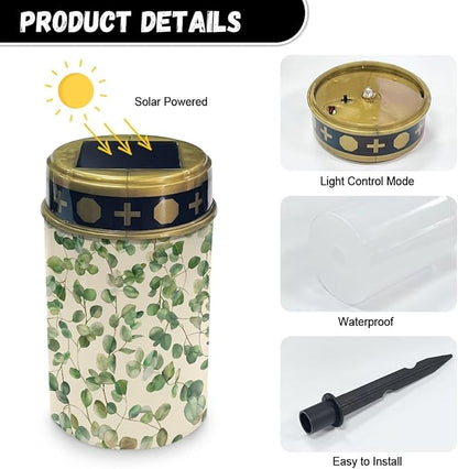 Green Leaves Landscape Solar Lights Outdoor Solar Powered Lights Solar Path Lights Outdoor Waterproof Flood Lights Outdoor Solar Powered Solar Pathway Lights Gifts
