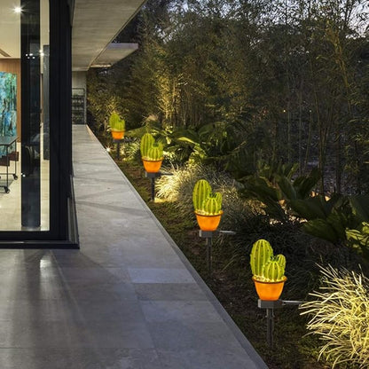 chislim Solar Lights Outdoor Decorative,Creative Cactus Pineapple Stake Waterproof Landscape Lights,Landscape Lighting for Garden Patio Lawn Yard (Cactus B-2 Pack)