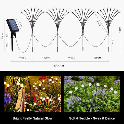 Solar Pathway Lights Outdoor, 4 Pack Solar Powered Landscape Path Lights, Upgraded IP65 Waterproof Auto On/Off Solar Garden Lighting for Path Walkway Yard Lawn (Firefly Lights)