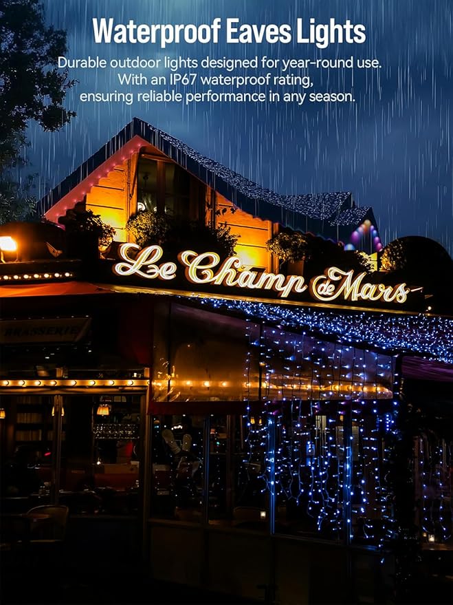Commercial Grade 50FT LED Outdoor String Lights with Remote Control - 15 Shatterproof Bulbs Waterproof Color Changing Christmas Lights, Dimmable for Patio, Garden, Wedding Decor