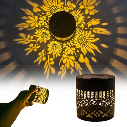 Decorative Solar Mandala Lights, Solar Mandalas Garden Lights Outdoor, New Metal Solar Powered Outdoor Deck Step Wall Light, Waterproof, for Garden Post Patio Backyard Yard Decor (Sunflower,1Pcs)