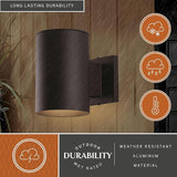 VAXCEL Chiasso Modern Outdoor Porch Light, 5" W x 7.25" H Black Cylinder Wall Sconce, Waterproof Dark Sky Wall | Lumora