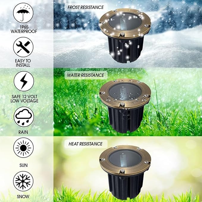 LED Low Voltage Landscape Lighting Well Lights 173 - Solid Brass In Ground Lights - Outdoor Security Flood Light | Lumora