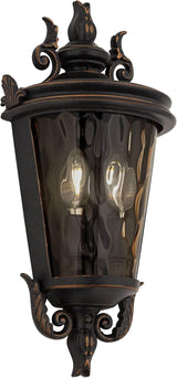 John Timberland Casa Marseille Vintage Outdoor Wall Light Fixture Veranda Bronze 17" Champagne Hammered Glass for | Lumora